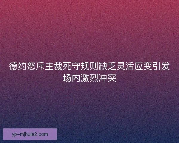德约怒斥主裁死守规则缺乏灵活应变引发场内激烈冲突