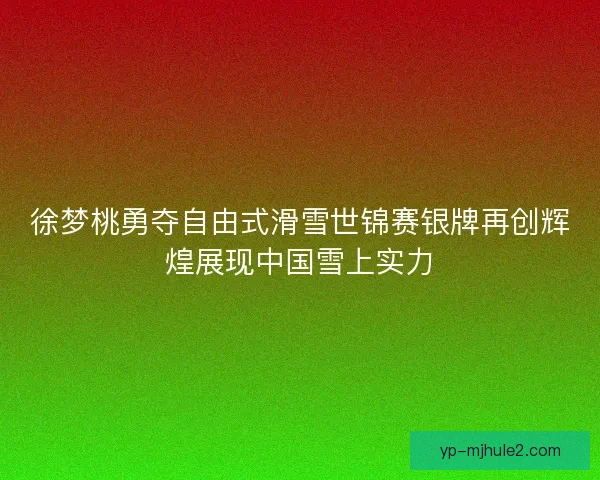 徐梦桃勇夺自由式滑雪世锦赛银牌再创辉煌展现中国雪上实力